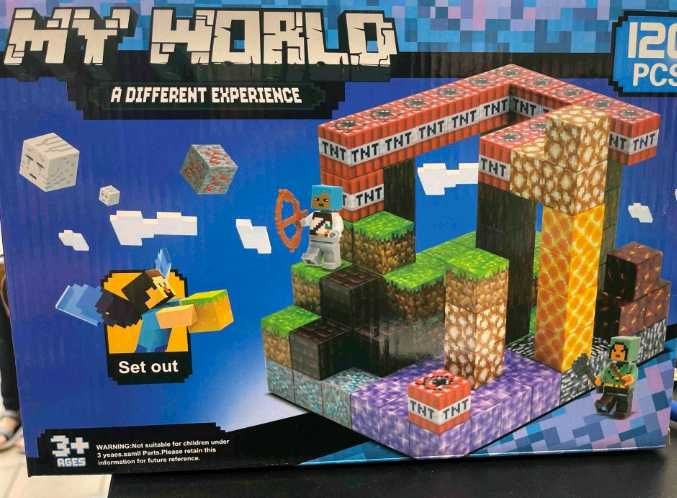 Duży zestaw klocki magnetyczne Minecraft dla dzieci 120 elementów
