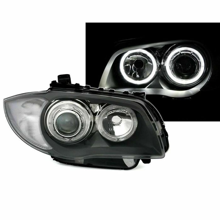 Faróis com Angel Eyes Brancos - CCFL para BMW Série 1 E81 E82 E87 E88
