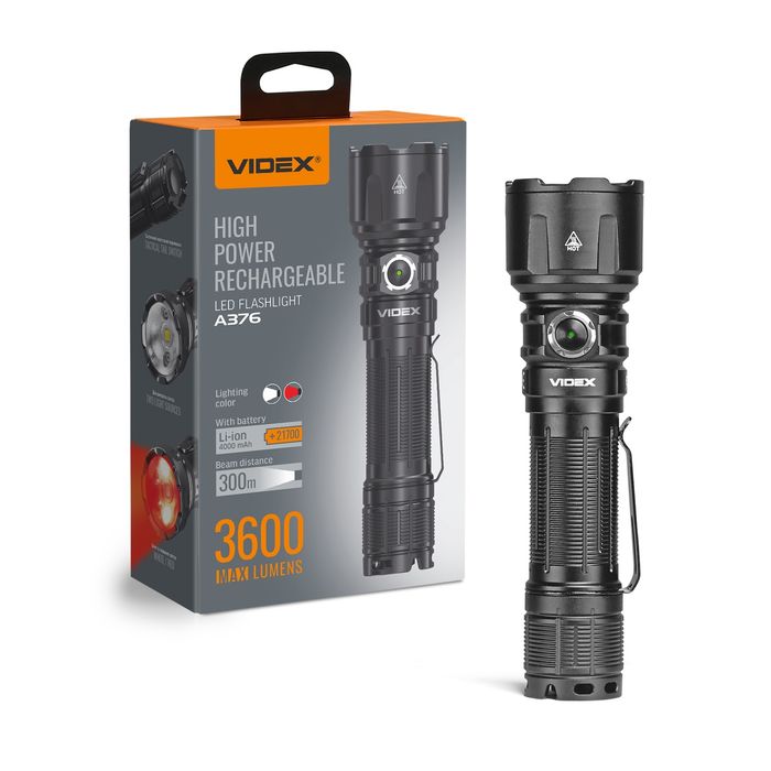 Тактичний Фонарь/Ліхтарик VIDEX VLF-A376 3600Lm Red/White