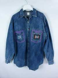 Exhaust koszula cienki jeans vintage bawełna / L