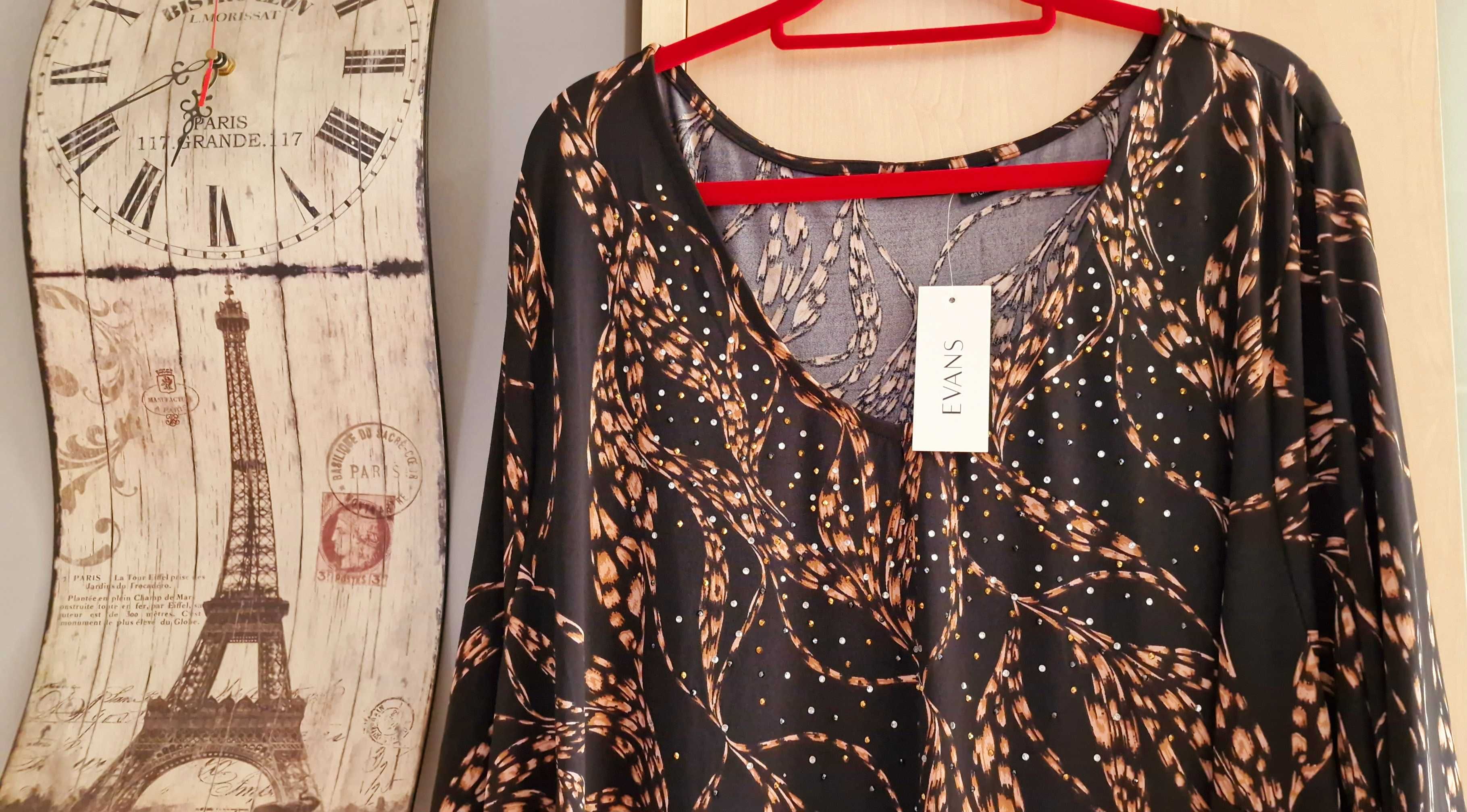 Evans Nowa Elegancka Sukienka, Tunika dżety 58 60