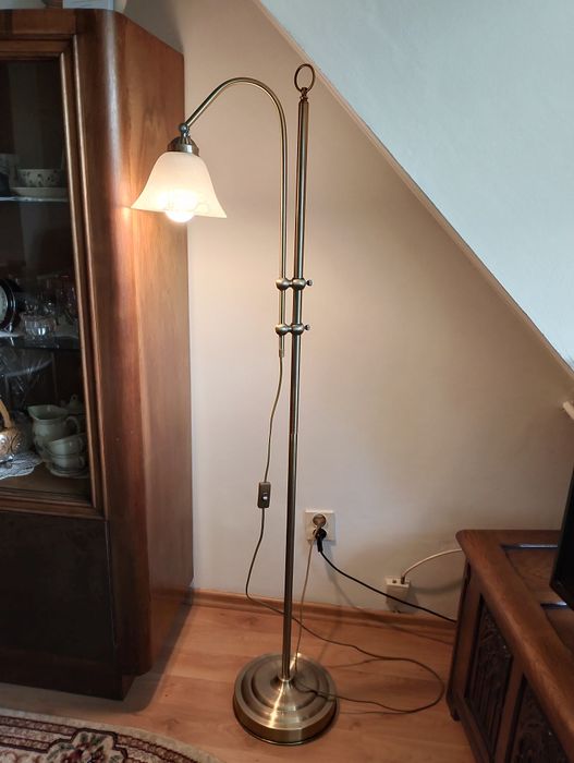 Lampa stojąca , mosiężna