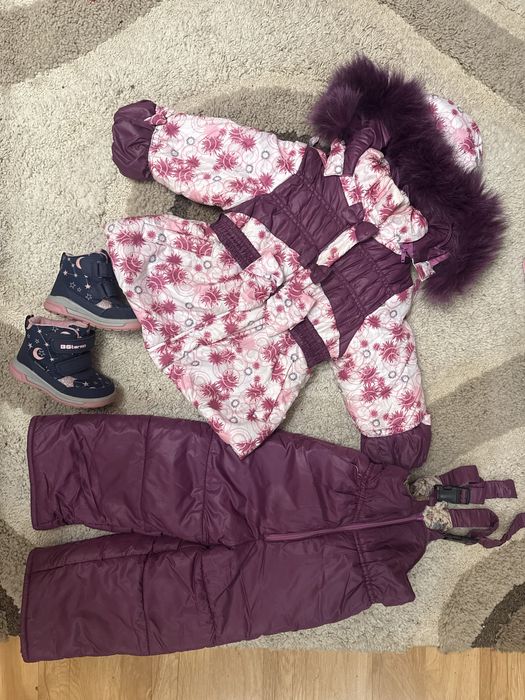 Зимовий комбінезон та куртка на дівчинку