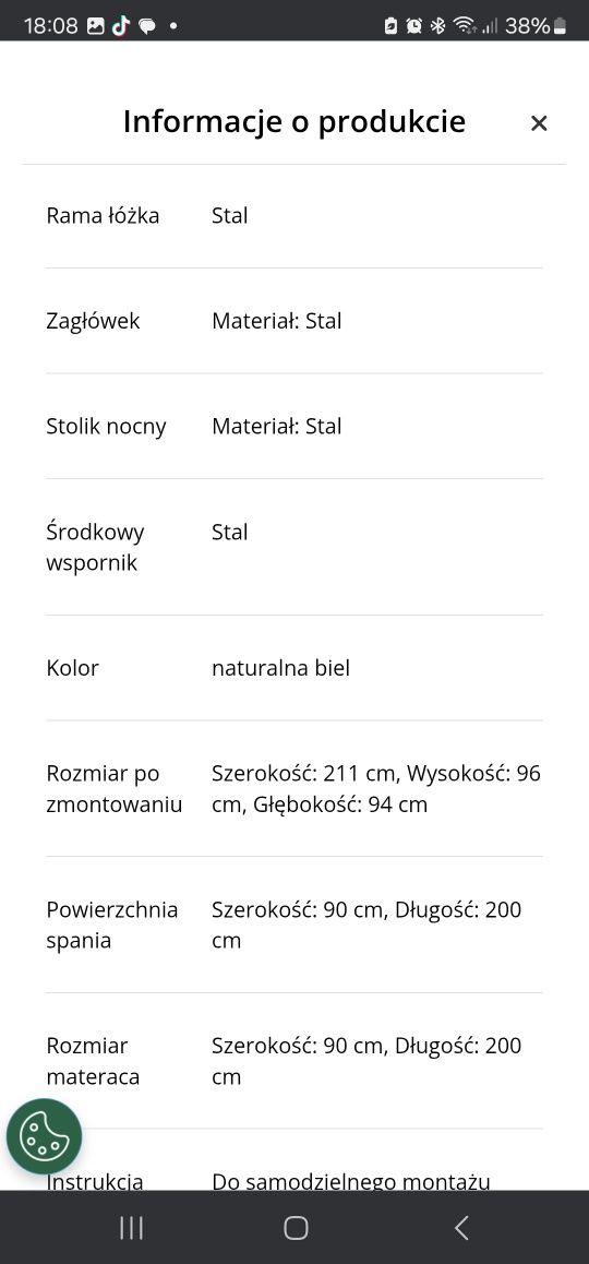 Łóżko jednoosobowe Jysk