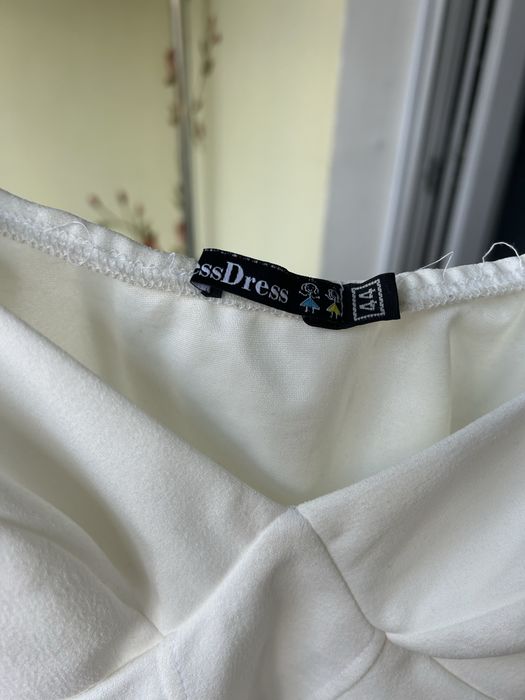 Блуза-топ білий з пишники рукавами розмір 44(s)