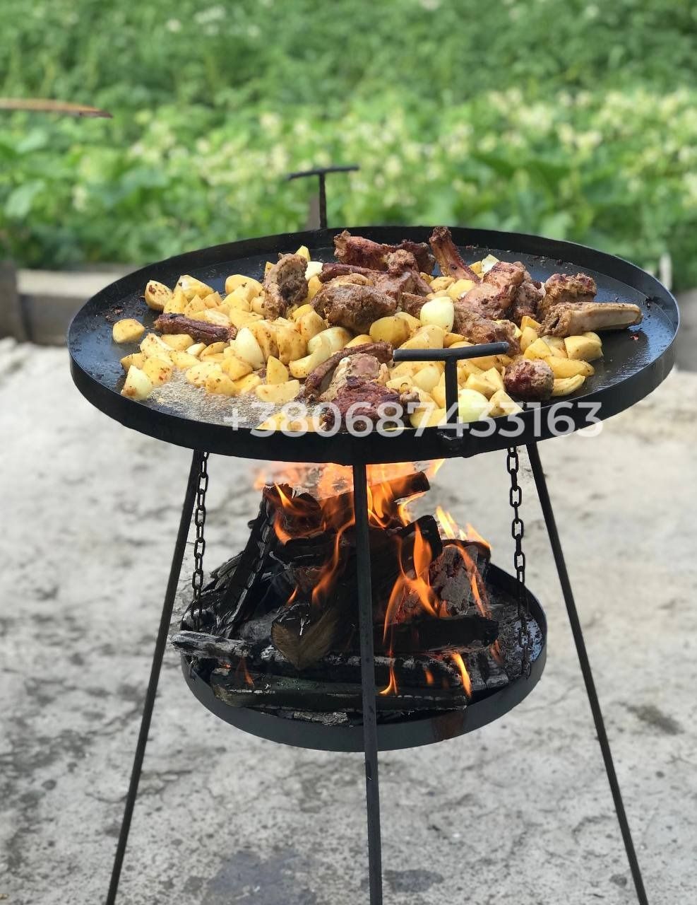 Сковорода 50 см з підставкою для вогню "Садж" для пікніку