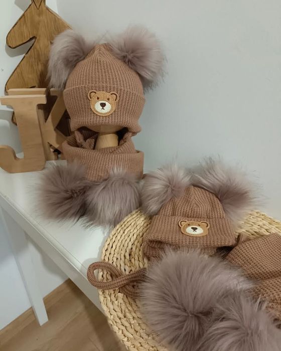 Zimowe zestawy handmade podszyte polarem