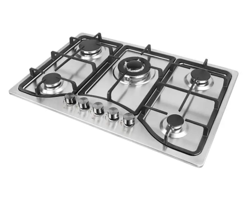 Велика варильна поверхня 5 п‘ять конфорок нержавійка Плита