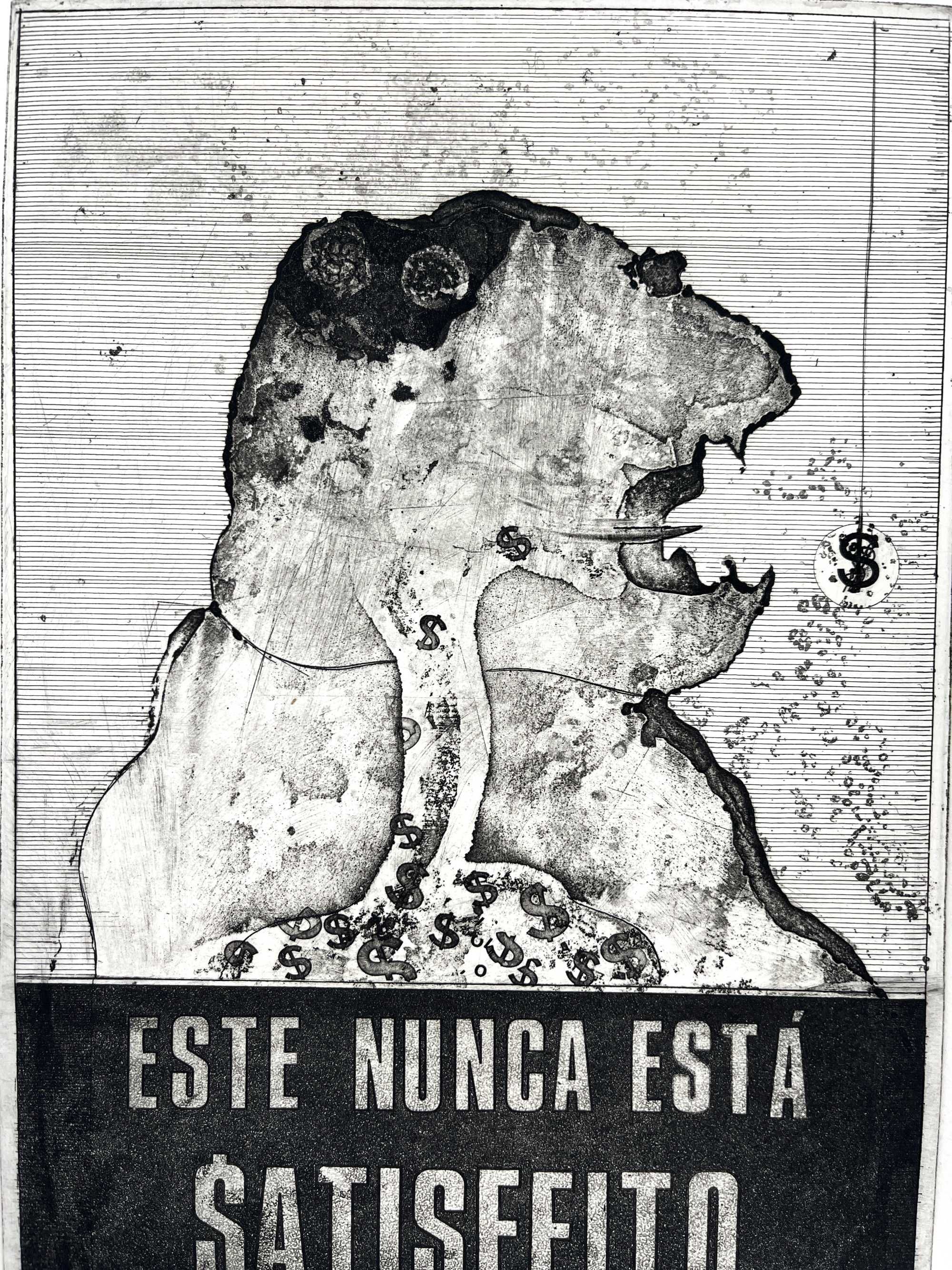 Gravura Bartolomeu Cid Dos Santos Este nunca está satisfeito 1975