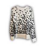 sweter oversize kremowy beżowy w łatki vintage jesień zimowy