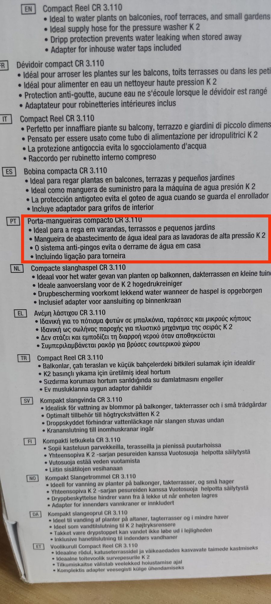 Mangueira "Kärcher" CR 3.110. - NOVA