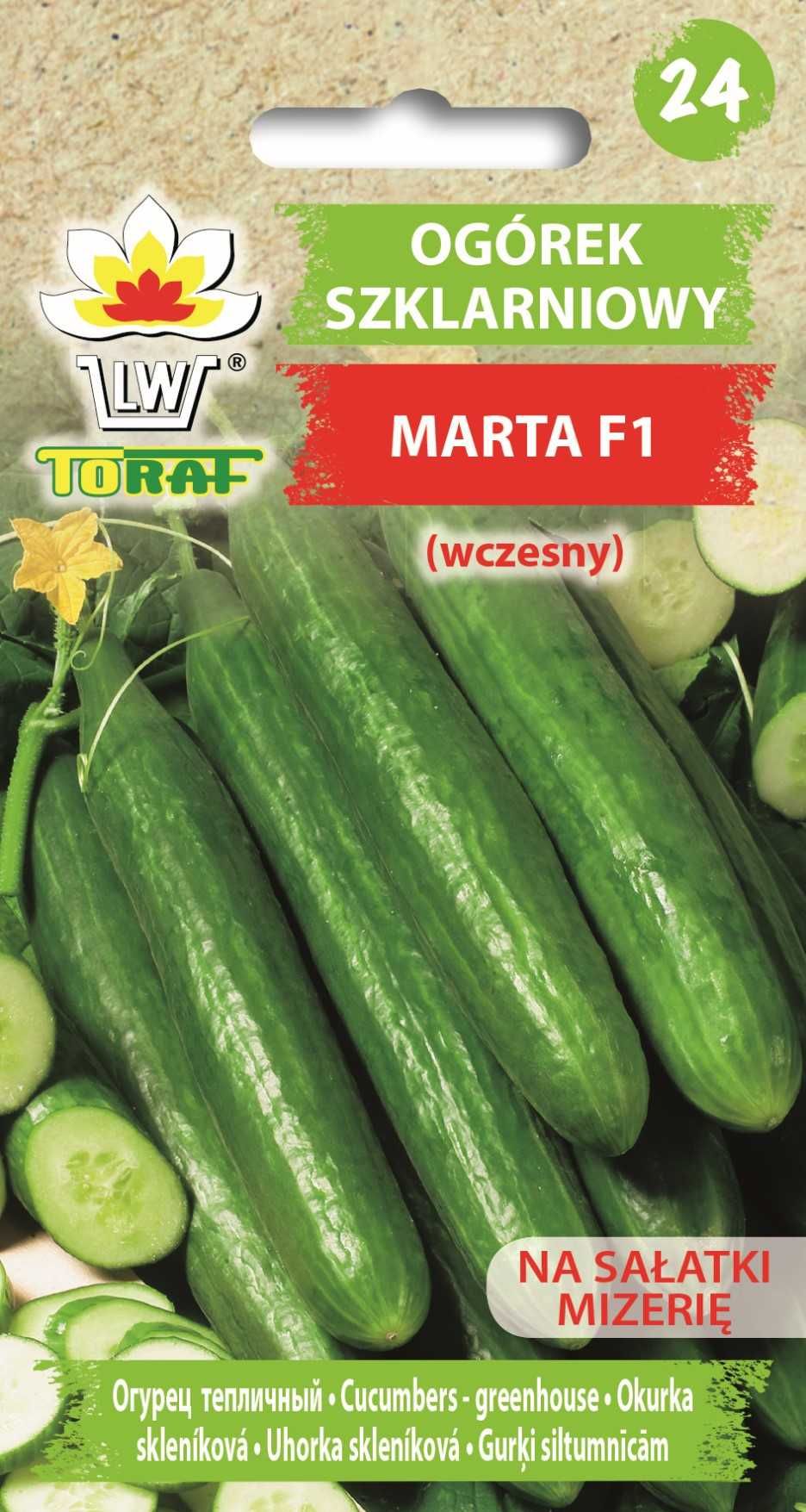 Ogórek szklarniowy Marta F1 (wczesny) 1g nasiona Torfa
