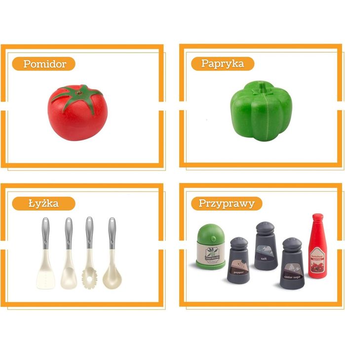 WOOPIE Zestaw Małego Kucharza Garnki Patelnia Czajnik Biały 32el.