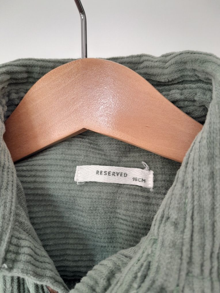 Koszula sztruksowa kurtka koszulowa zielona 98 basci Reserved Zara