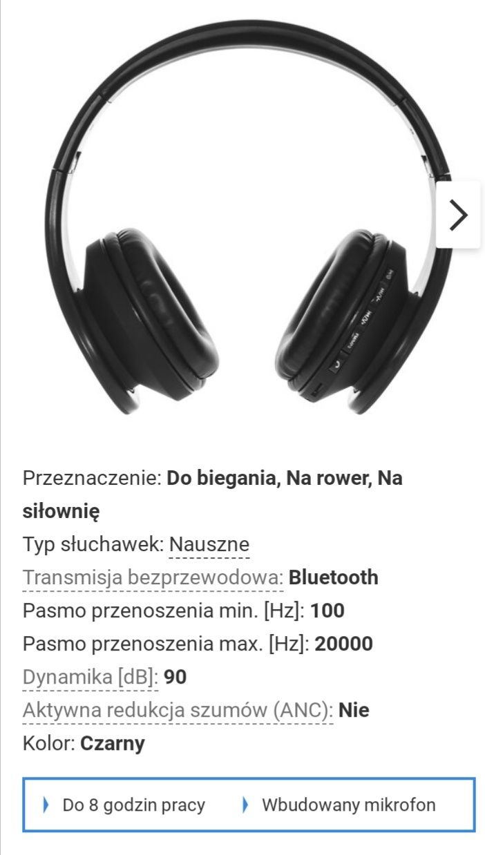 Słuchawki bezprzewodowe nauszne xmusic BTH101x