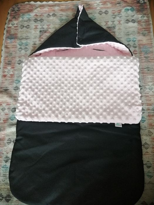 Śpiworek zimowy do wózka + mufki