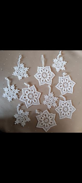Śnieżynki na choinkę 10 sztuk