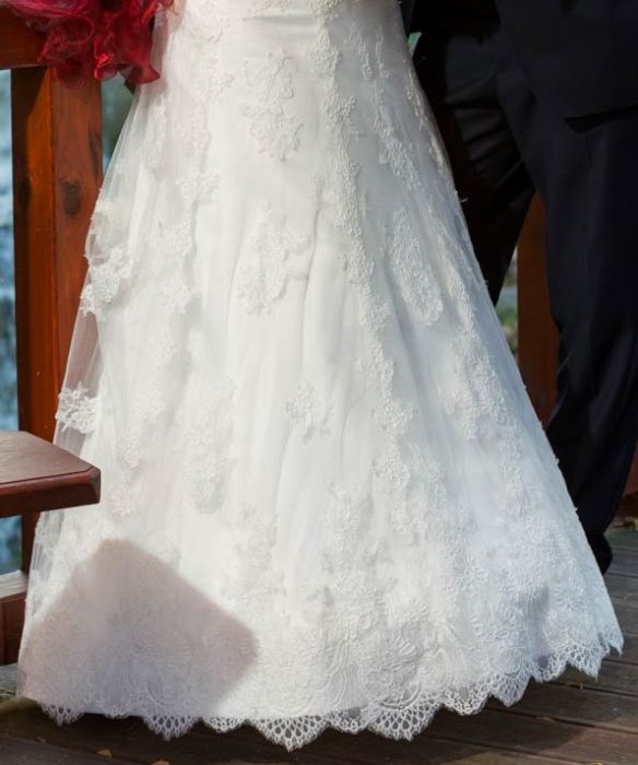 Suknia ślubna Amy Love Bridal koronkowa z bolerkiem -kształt A