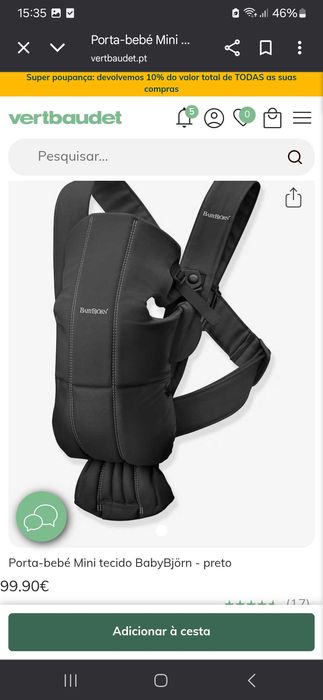 Canguru Bjorn, até 12kg, bicicleta aprendizagem, etc