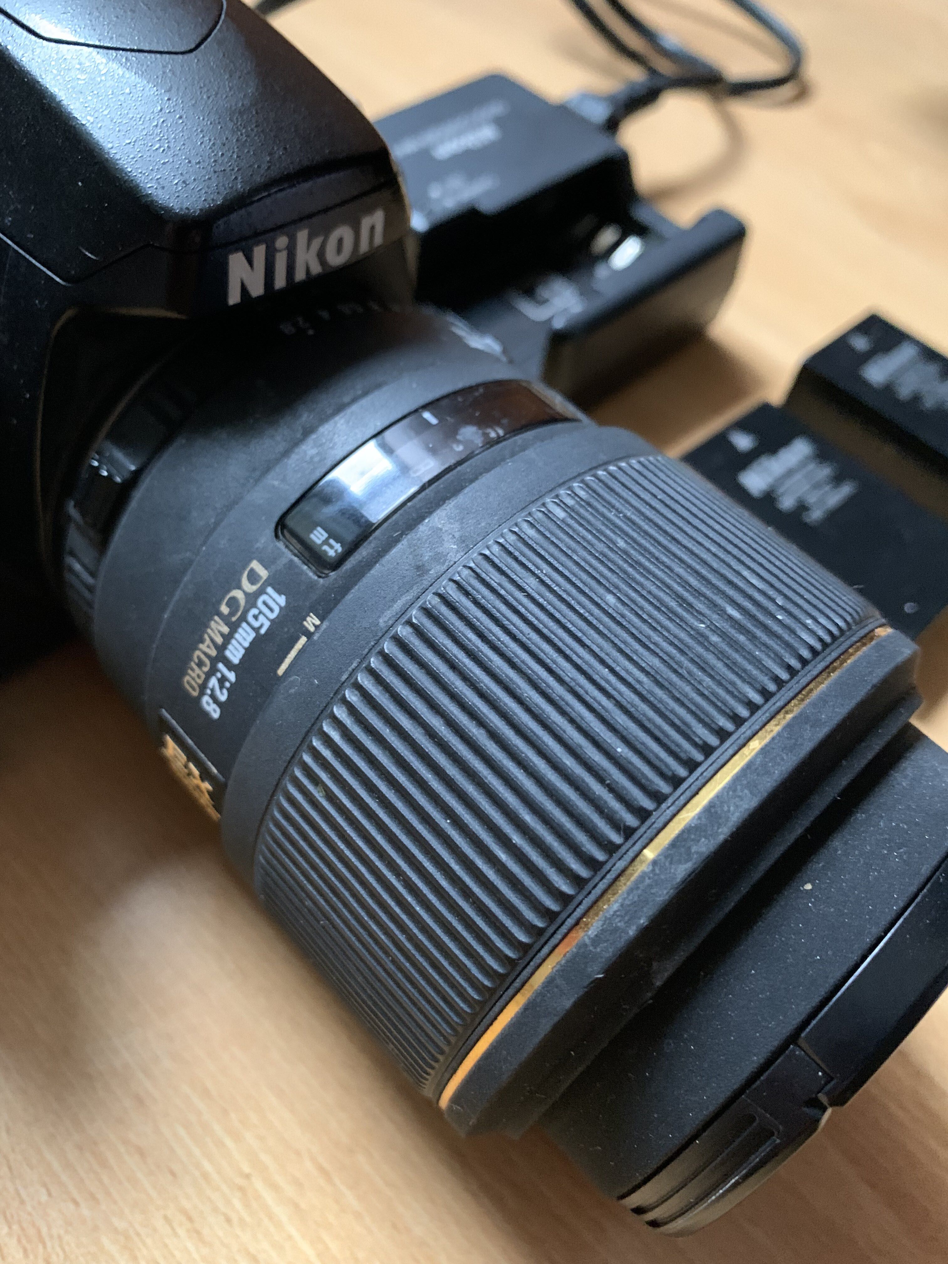 Nikon D40 body or with Sigma 105 2.8 D EX Macro