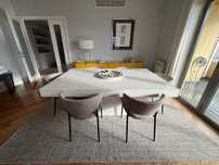 Mesa 180x110cm (extensão p/220cm) | Lacada branco (em carvalho wengé)