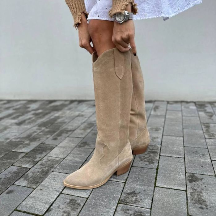 Сапоги козаки натуральний замш