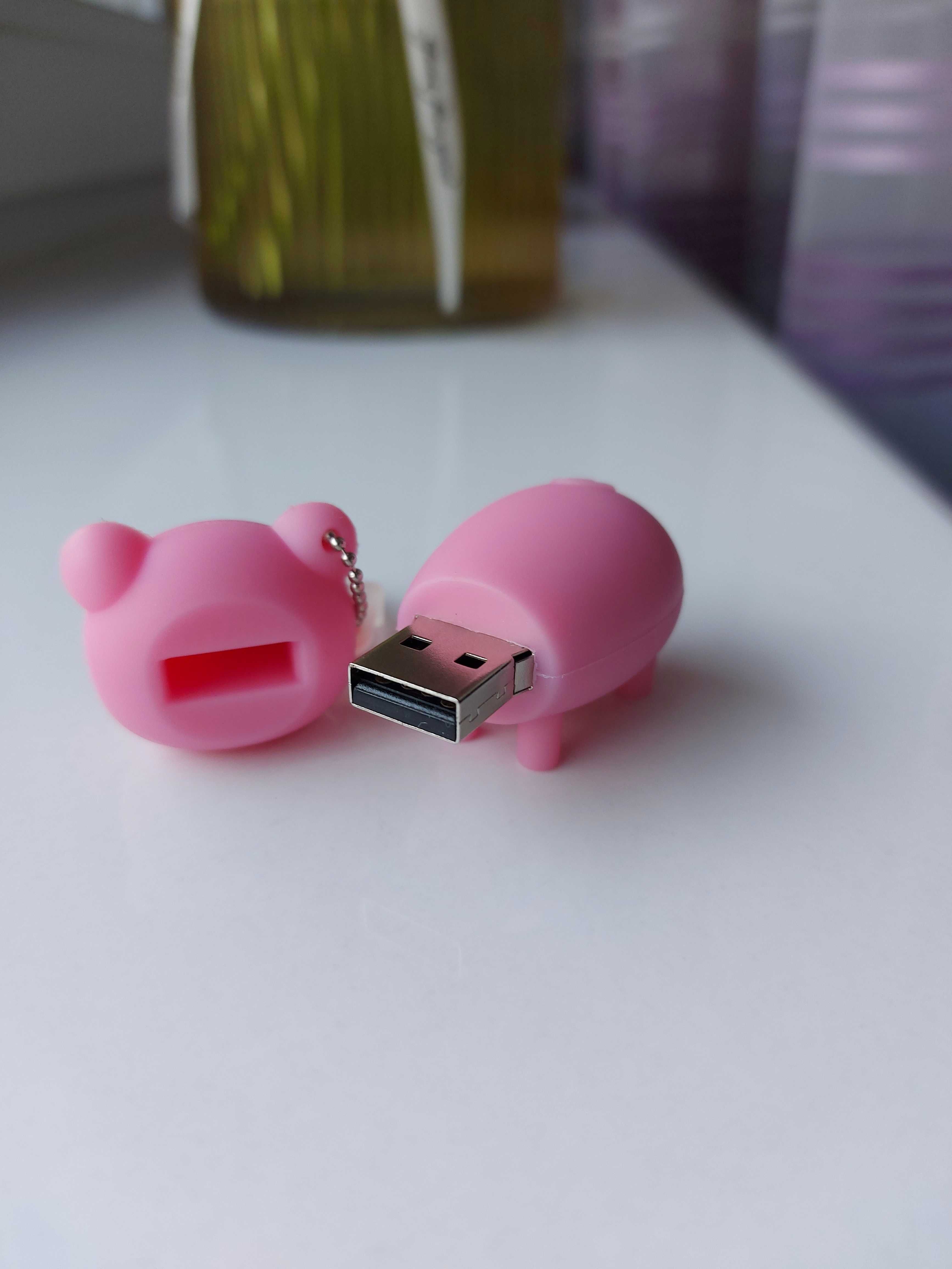 Флеш накопитель USB брелок Свинка,64gb