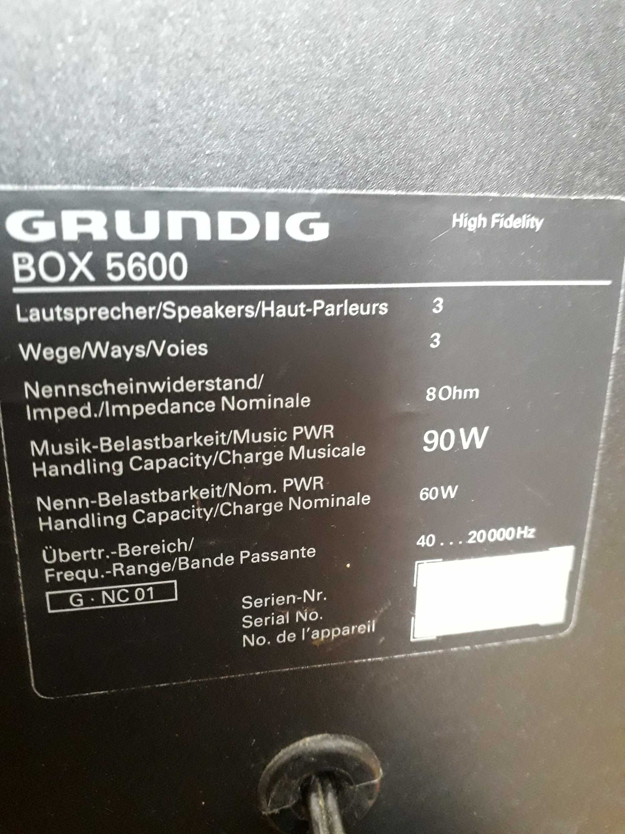 kolumny głośniki GRUNDIG BOX 5600,  maskownice,  100% sprawne