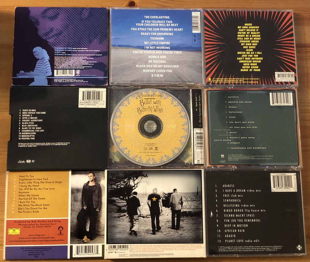 CDs duplos, singles, importados