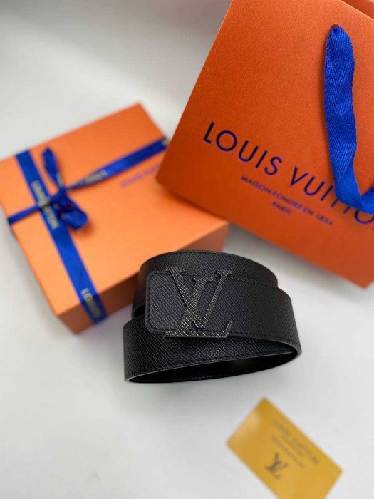 Мужской ремень Louis Vuitton пояс Луи Виттон черный ремень r141