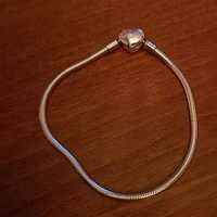 Bransoletka srebrna beads z cyrkonią 21 cm