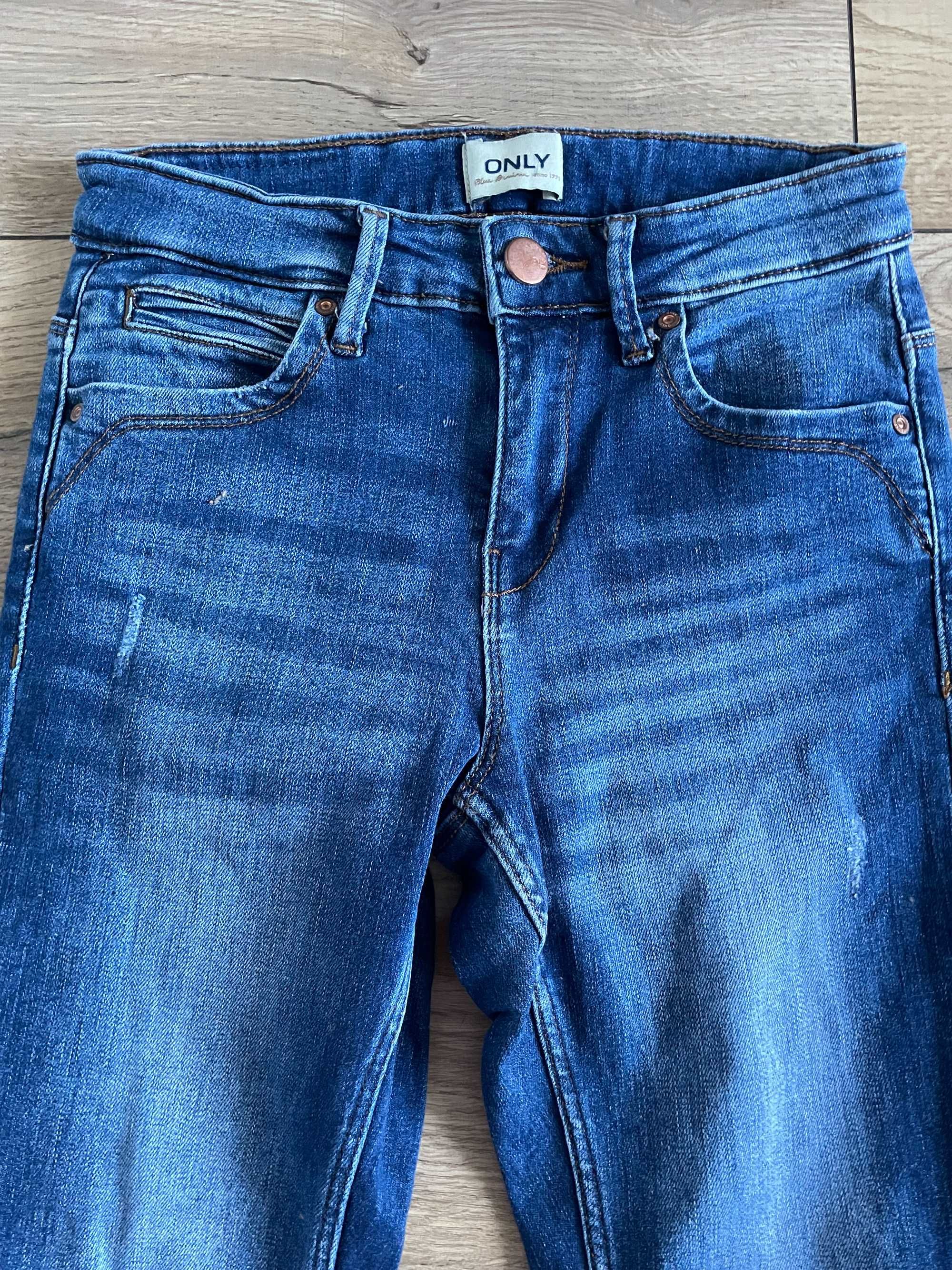 ONLY spodnie dżinsowe z zamkami mały rozmiar 25
