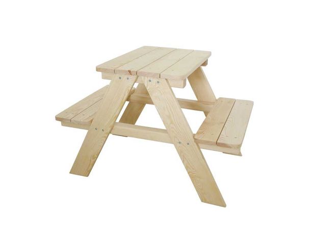 Stolik z ławkami dla dzieci lite drewno
