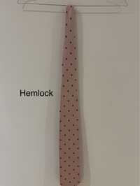 Hemlock pudroworóżowy jedwabny wzorzysty krawat męski