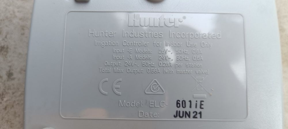 Programador 6 estações hunter elc 601i e