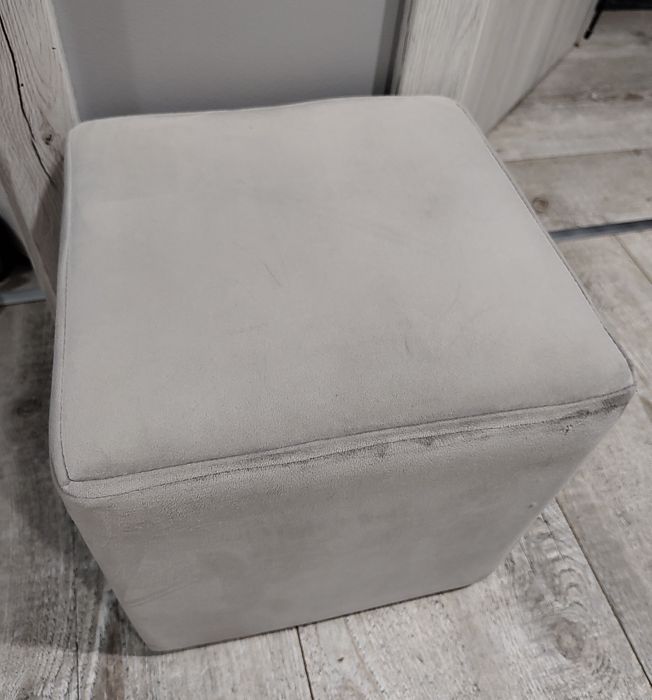 Pufa kostka 30x30x30 szary welur -bdb stan!