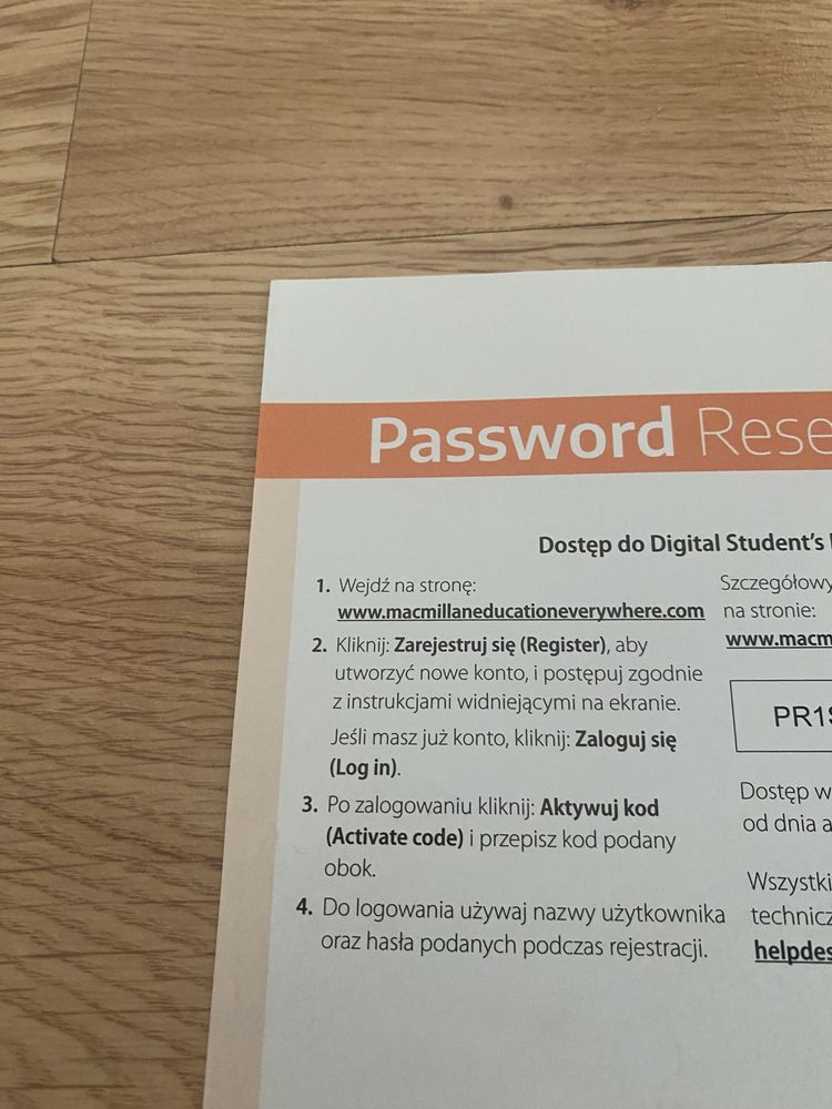 Password Reset A2+/B1 Macmillan Student’s book podręcznik matura 2023