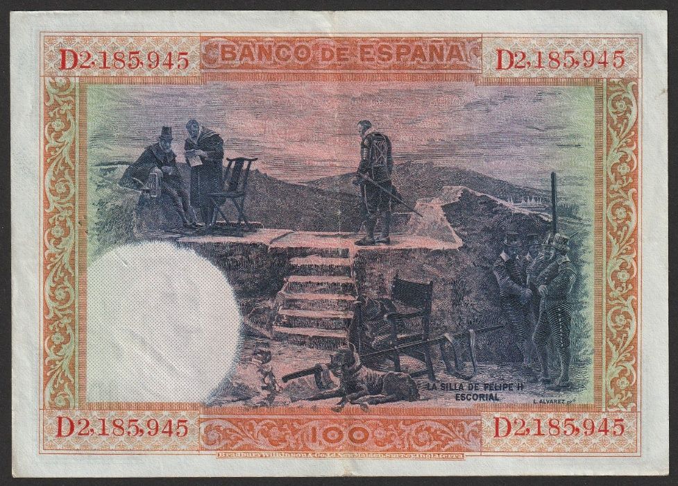 Hiszpania 100 peset 1925 - Filip II - D2,185