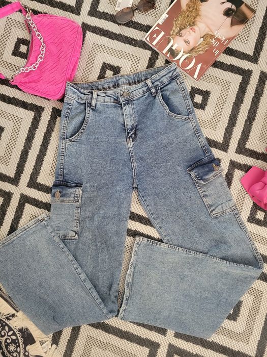 Широкі стильні джинси карго cargo джинсы женские жіночі asos палаццо