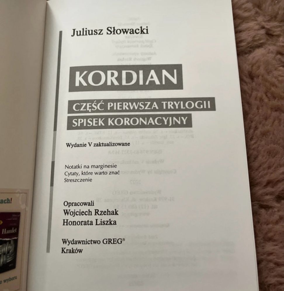 Kordian Juliusz Słowacki książka