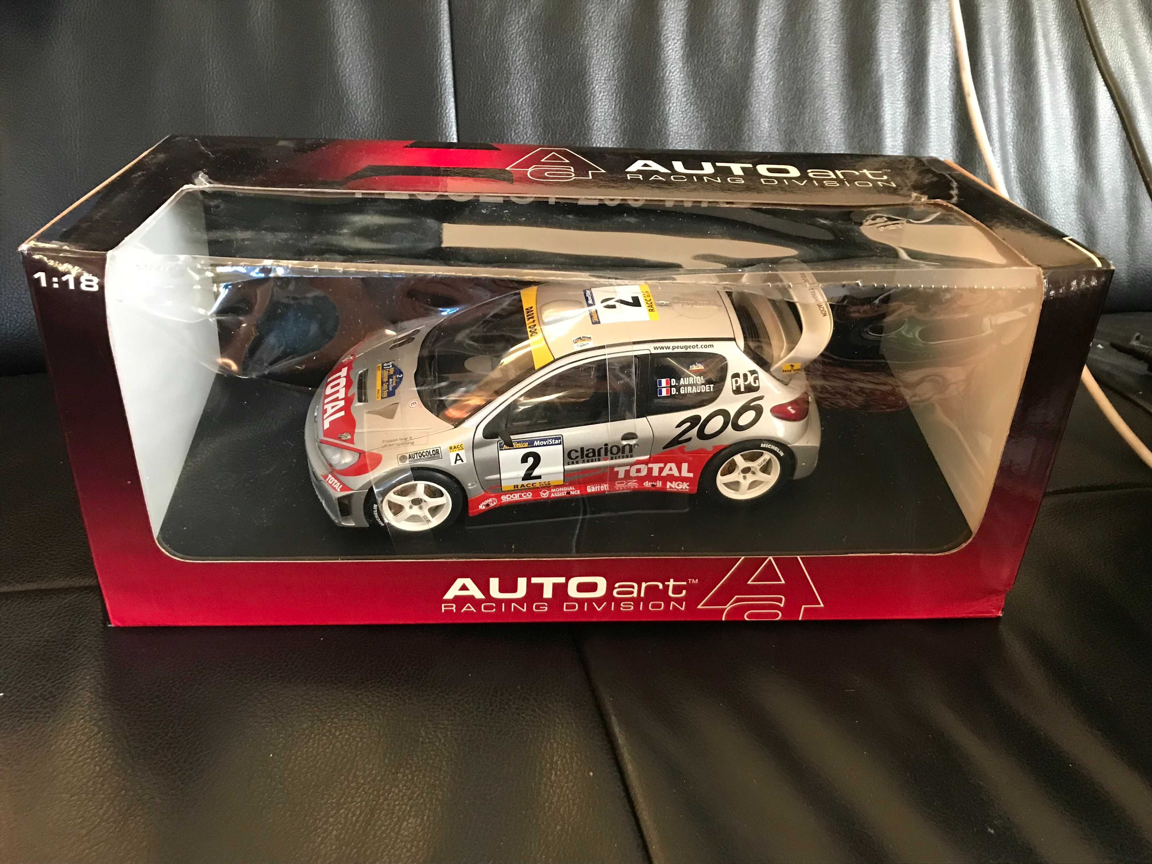 Autoart 1:18 Peugeot 206 WRC Nr 2 Auriol/Giraudet 2000 Rajd Katalonii