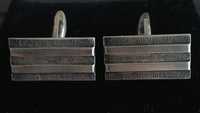 Spinki do mankietów modernistyczne srebro Mid Century silver cufflinks