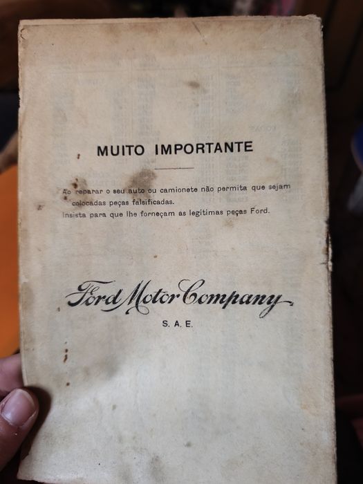 Preçário Ford Antigo