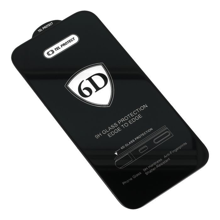 szkło Tel Protect Full 6D do IPHONE 15 PRO MAX Czarne - PAKIET 10