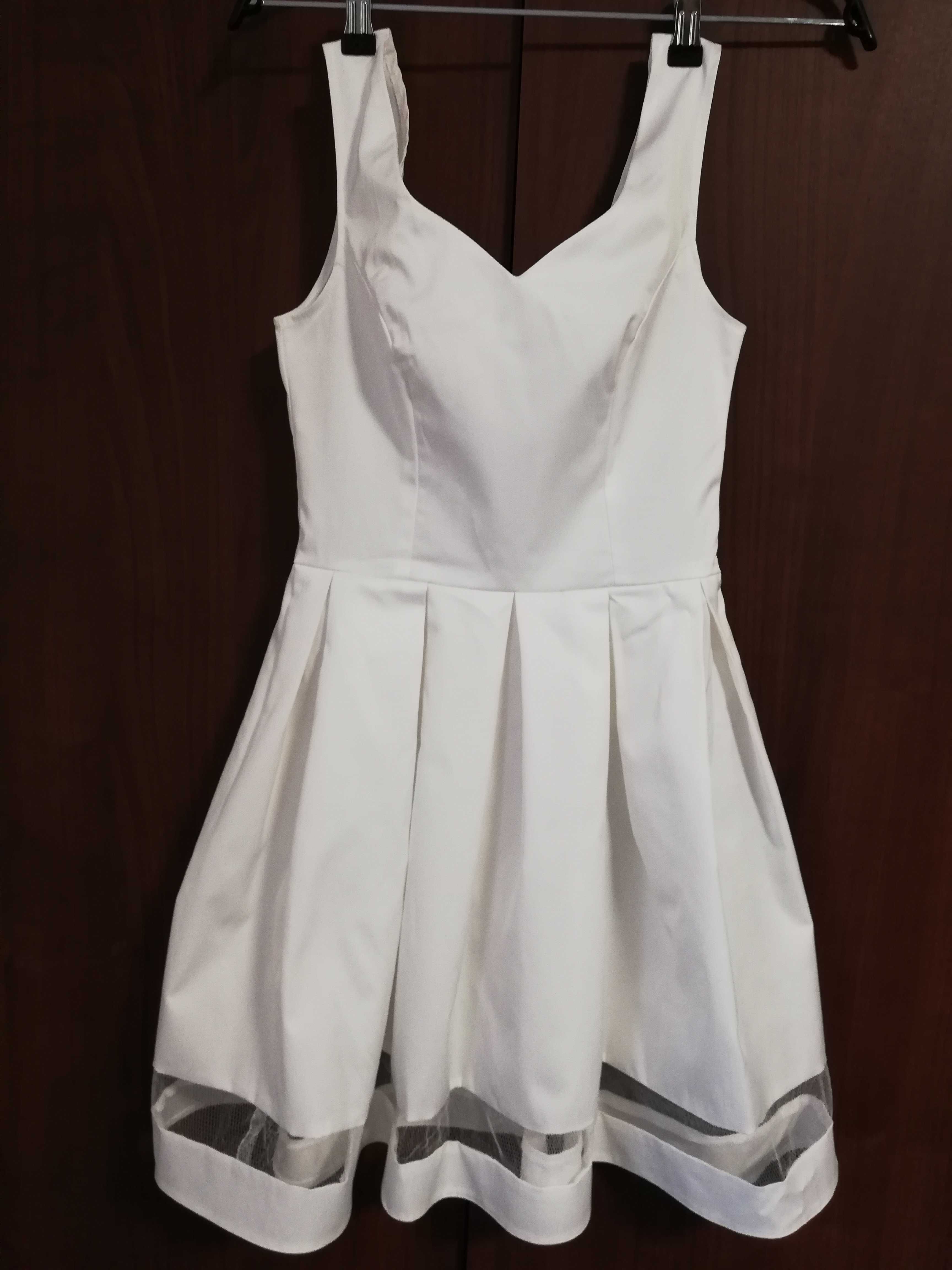 Sukienka rozmiar S, kremowo-biała