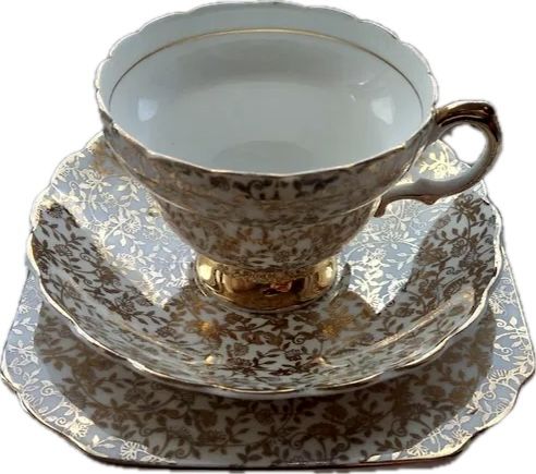 Stara IMPERIAL Piękna Złota 22kt Filiżanka vintage angielska porcelana