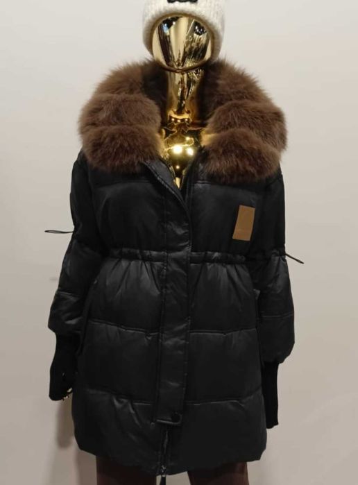 Płaszcz zimowy damski lis