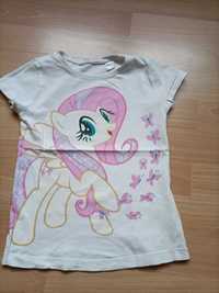 T-shirt dziewczęcy biały krótki rękaw My Little Pony H&M rozmiar 116