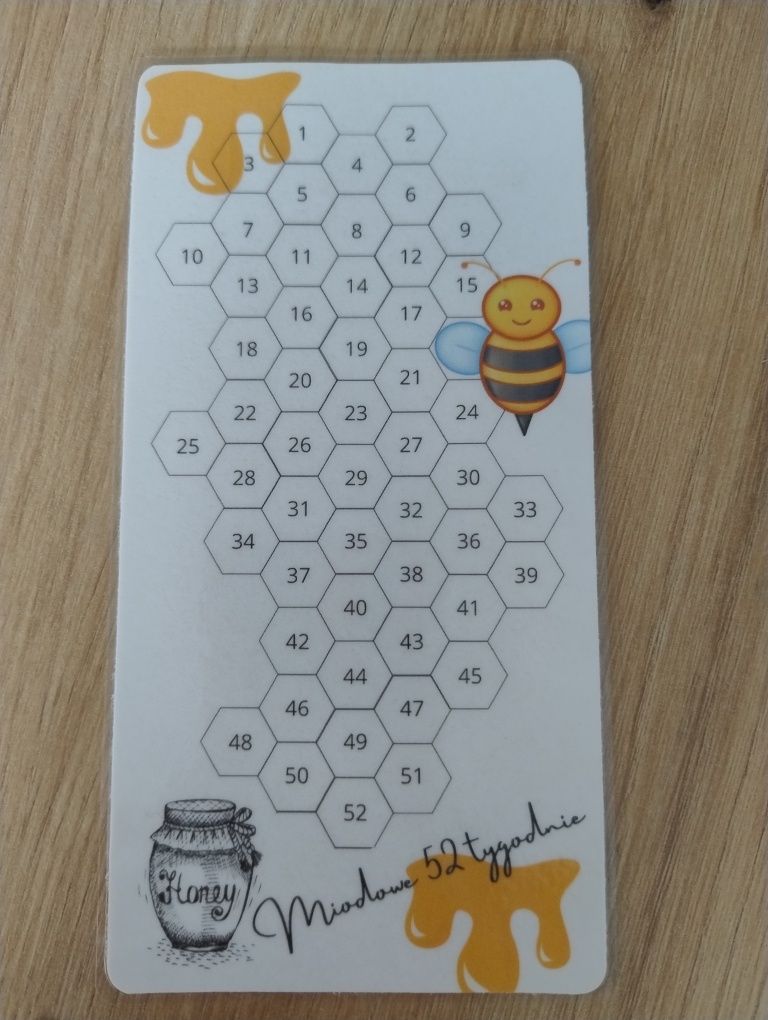 Karta oszczędności/ wyzwanie 52tygodnie