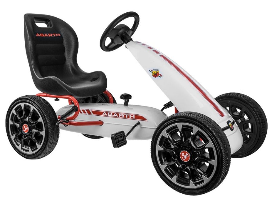 Wielki GOKART ABARTH na pedały Duże miekkie koła czerwony